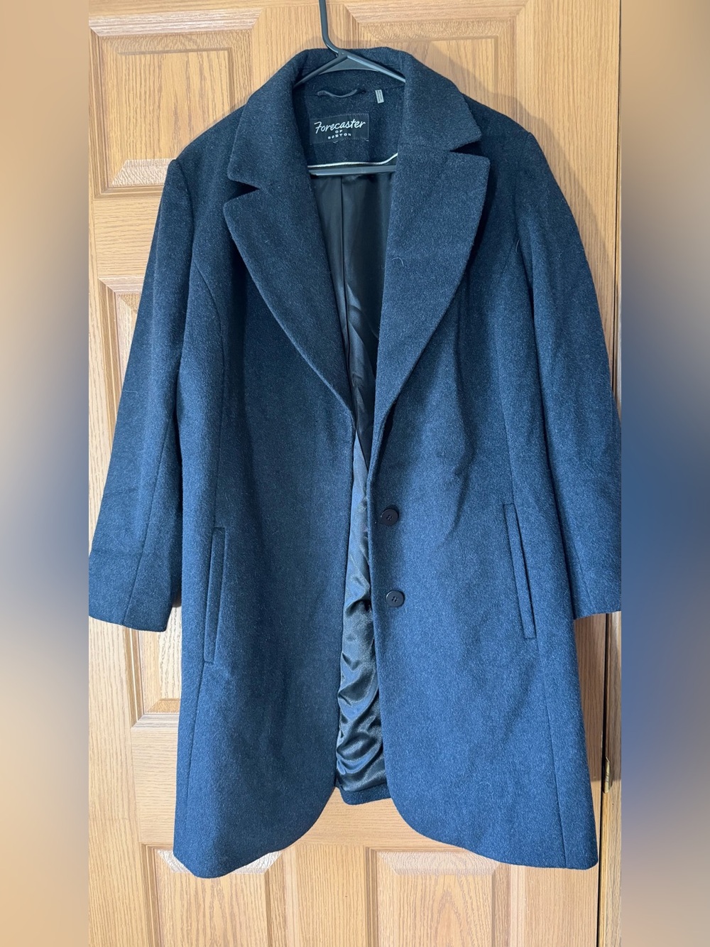 Forecaster of Boston Women's Black Wool-Blend Single-Breasted Pea Coat